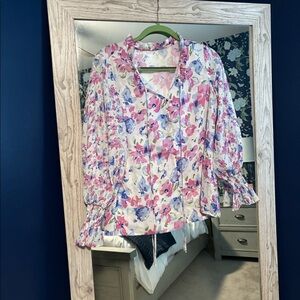 Amazon Floral Work Blouse